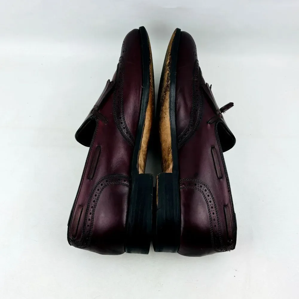 Wright Kiltie Tassel Wingtip‎ Loafer Mens 11 Burgundy Leather Slip On Whippet II